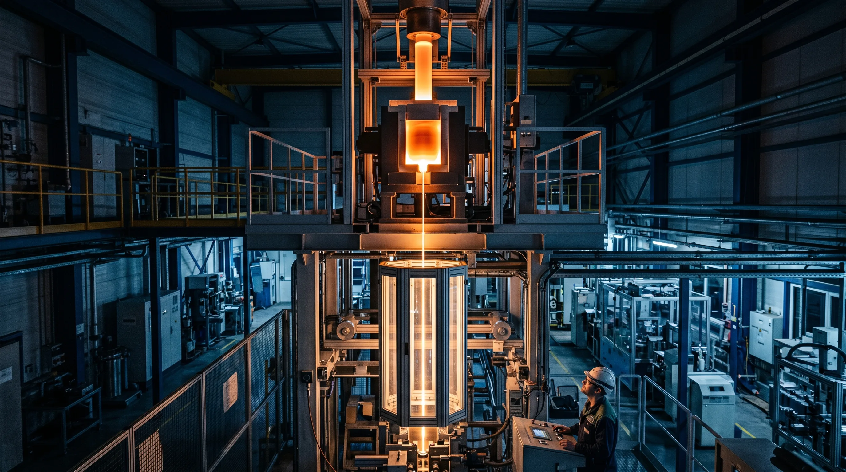 Optical fiber drawing tower producing low-loss silica fiber from a glass preform