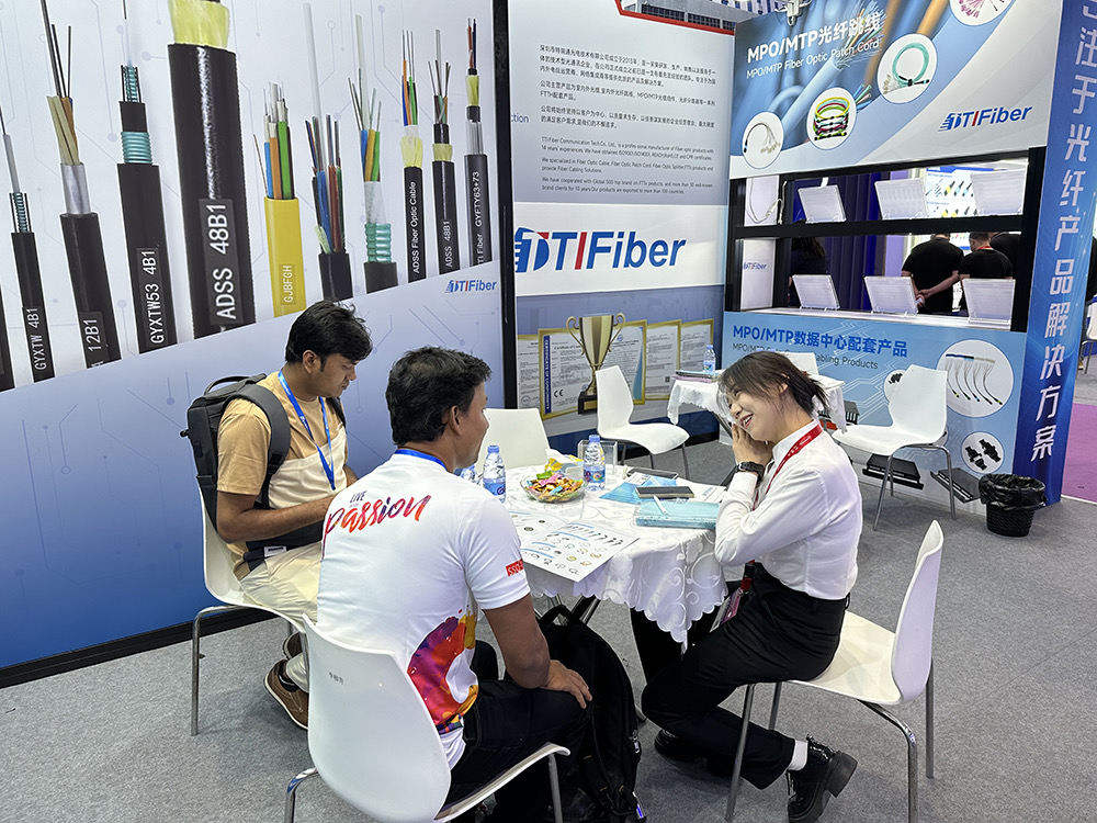 TTI Fiber team at the 26th CIOE exhibition booth in Shenzhen
