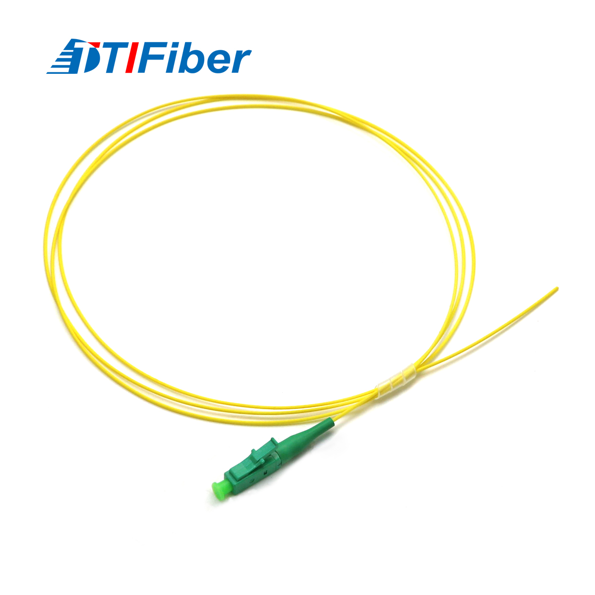 Armored fiber patch cord connector detail showing steel protection