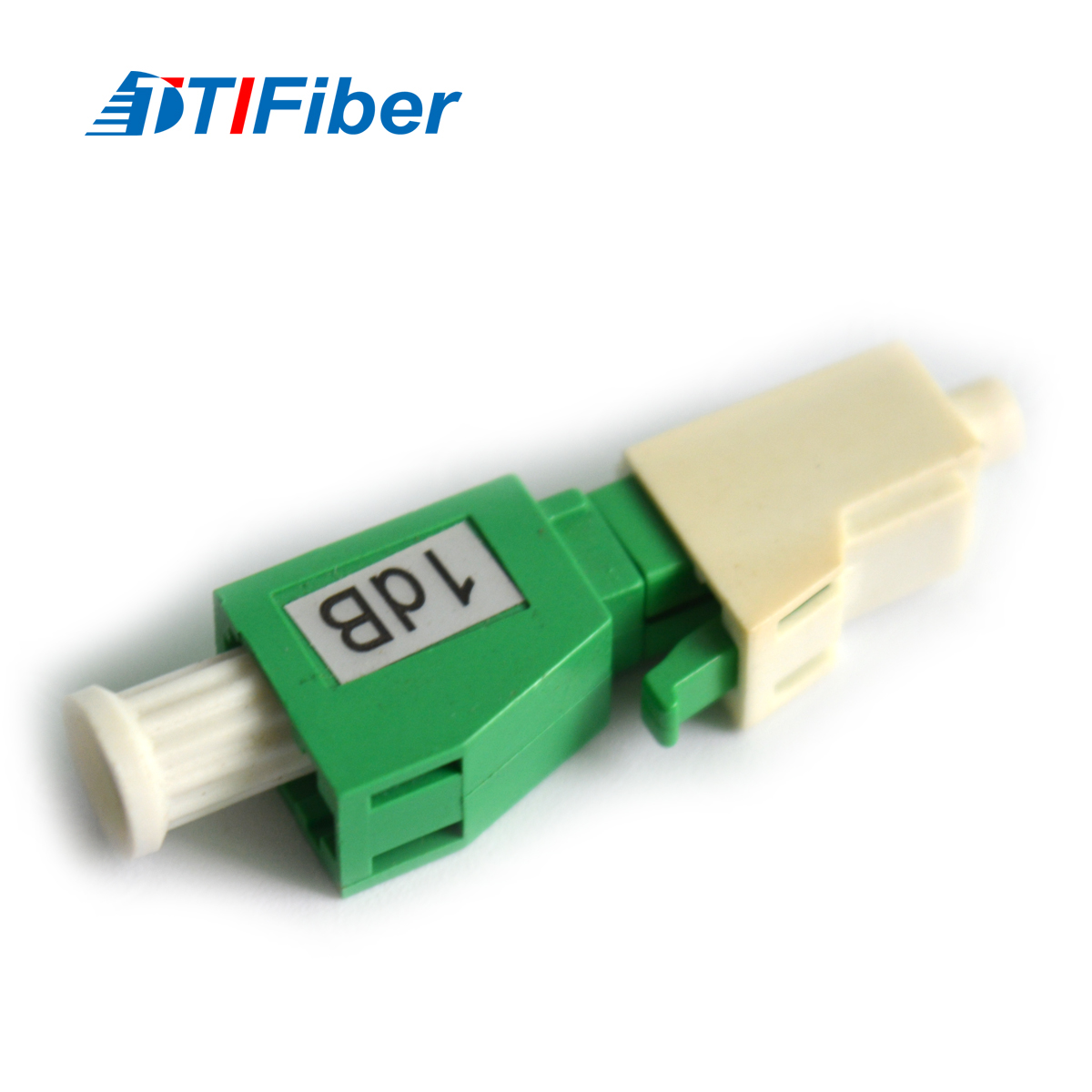 LC fixed fiber optic attenuator APC with green housing