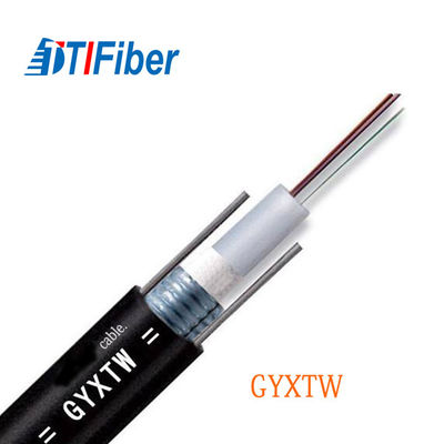 GYXTW fiber optic cable showing central loose tube and steel tape armor