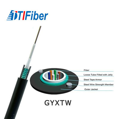 GYXTW fiber optic cable coiled product photo with PE black jacket
