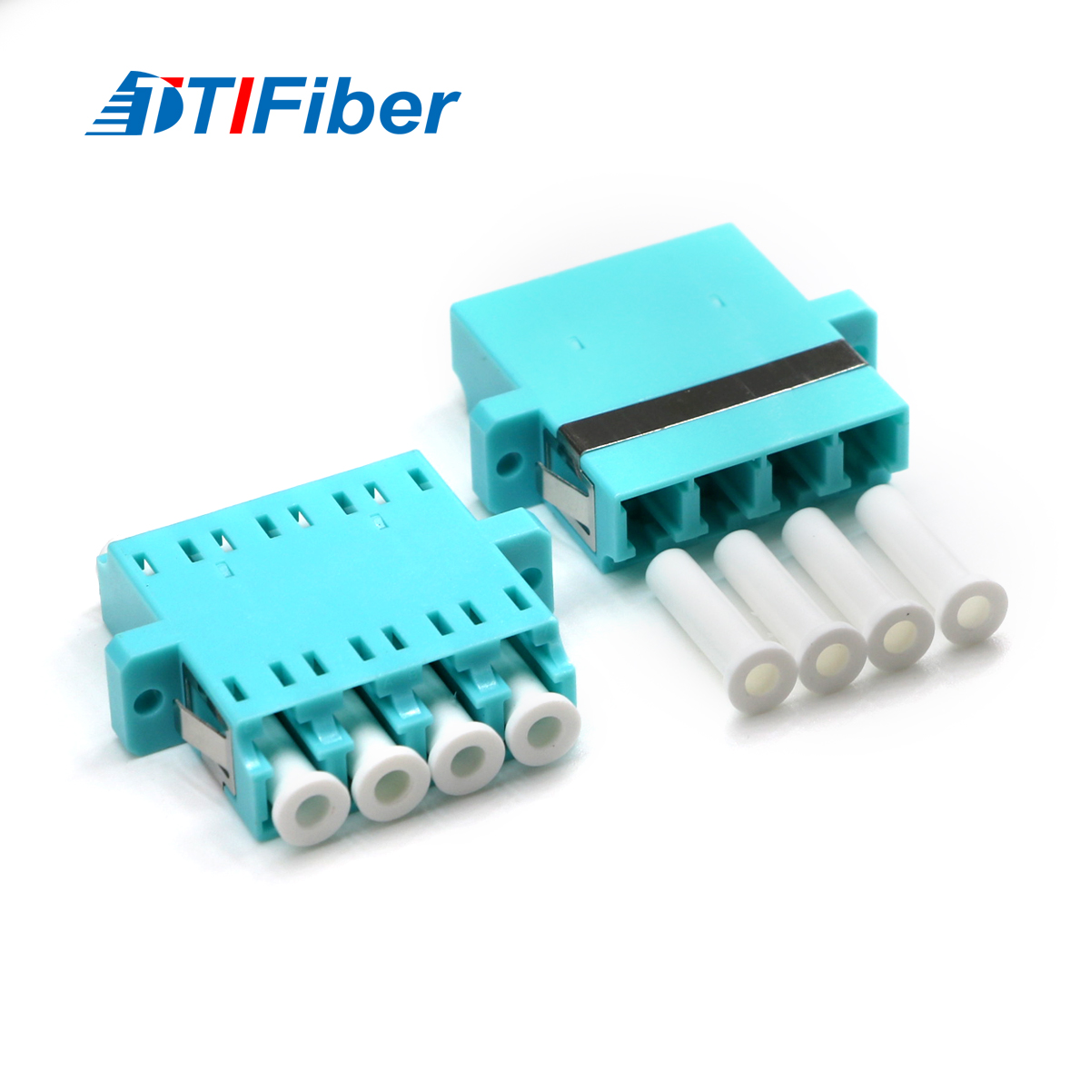 LC fiber optic adapter duplex UPC single mode blue housing