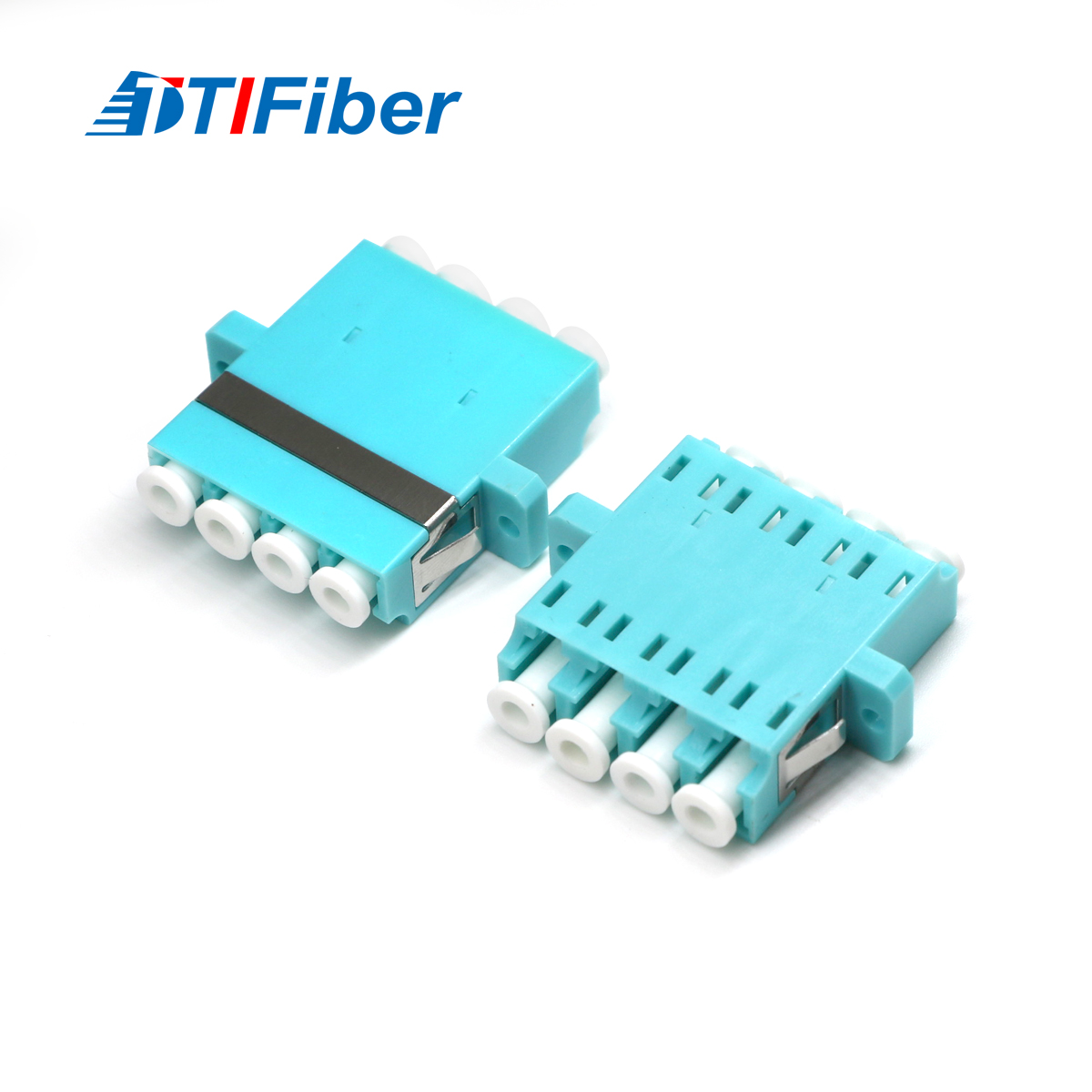 LC fiber optic adapter APC duplex with green housing