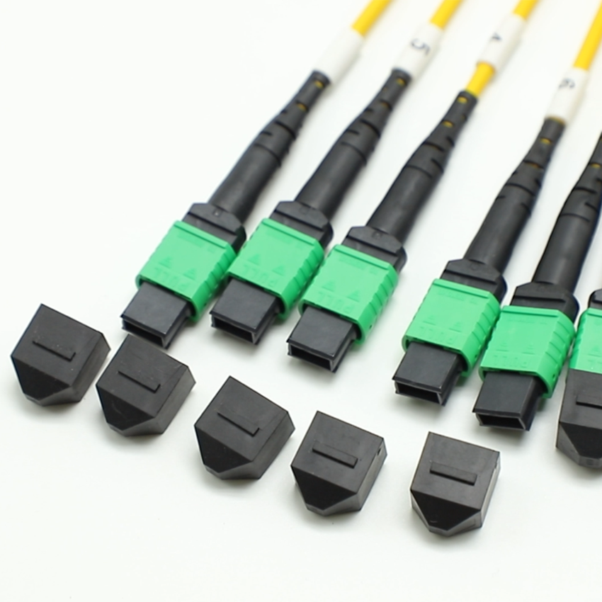 MPO 24-fiber patch cord full assembly view