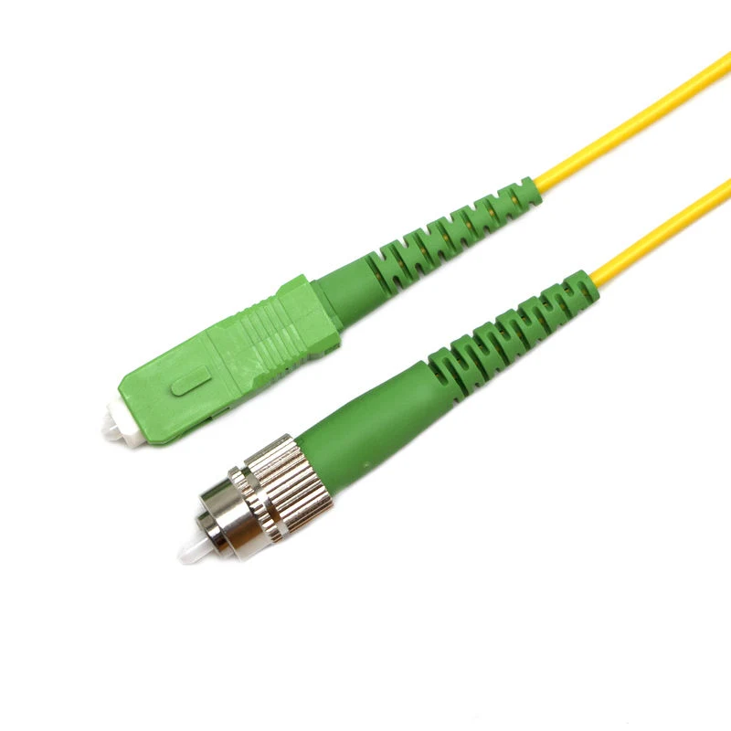 SC/APC to SC/APC single mode fiber optic patch cord green connector