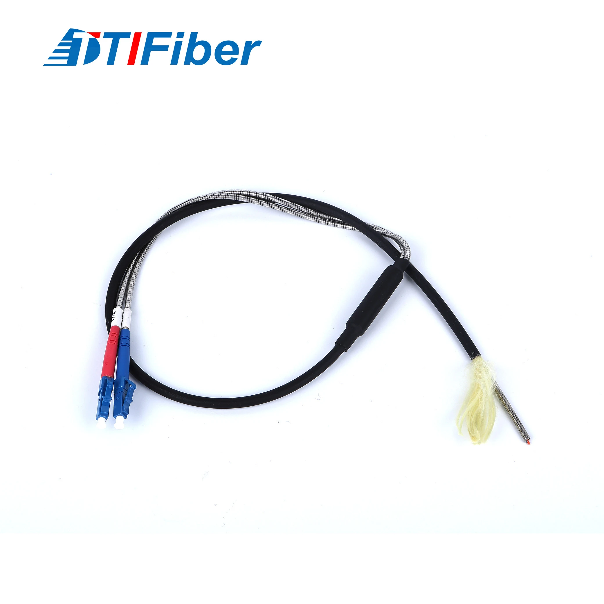 ST/UPC pigtail showing metal bayonet connector and bare fiber end